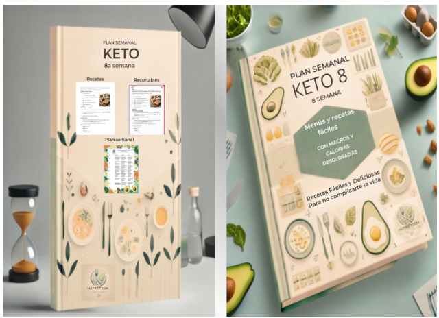 Plan Semanal Keto 8: Menús y Recetas Fáciles para Principiantes con Macros y Calorías Desglosados: Recetas Fáciles y Deliciosas con Macros Completos ... Exitoso (Reto 12 semanas Dieta Cetogénica)