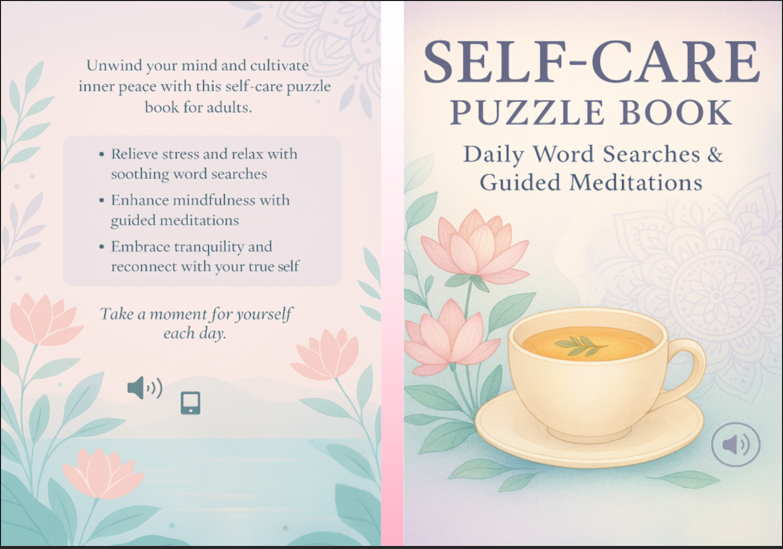 Self-Care Puzzle Book for Adults: Daily Word Searches, Guided Meditations & Stress Relief Activities to Boost Calm and Focus: Includes 50 Meditative ... Calm & Clarity Collection