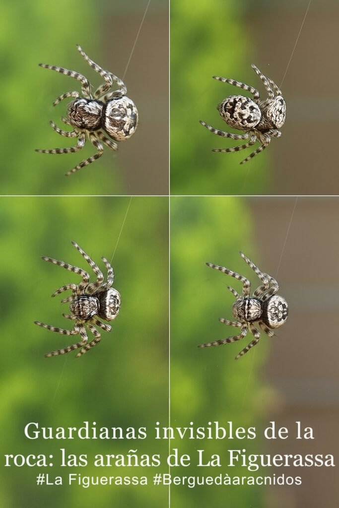 araña cangrejo europea del género Synema o Xysticus, aunque también podría tratarse de una pequeña araña saltarina (Salticidae)
