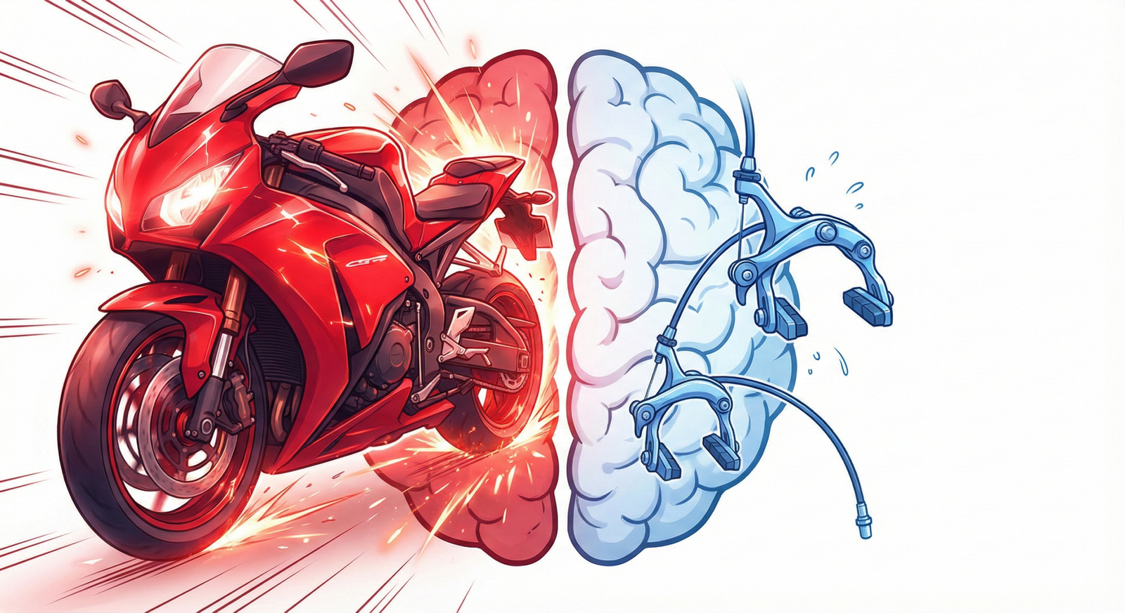 Metáfora del cerebro adolescente como un motor potente con frenos inmaduros en la toma de decisiones