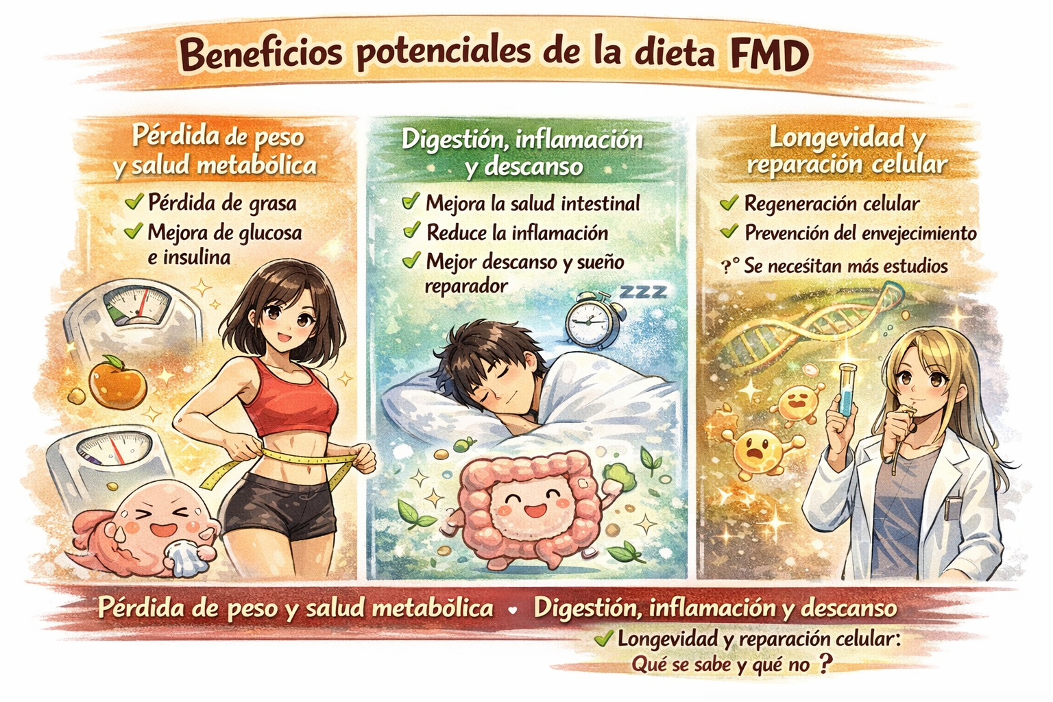 Beneficios potenciales de la dieta FMD